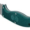 Couteau Spyderco Enuff 2 K390 FB31SBL2K390 lame dentée 10cm manche nylon / fibres de verre bleu + étui