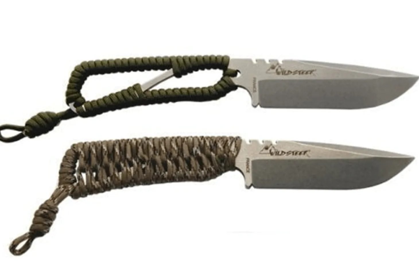 Couteau squelette Wildsteer Skelet Woodland Camo SK0116 lame 10,7cm manche paracorde + étui en option