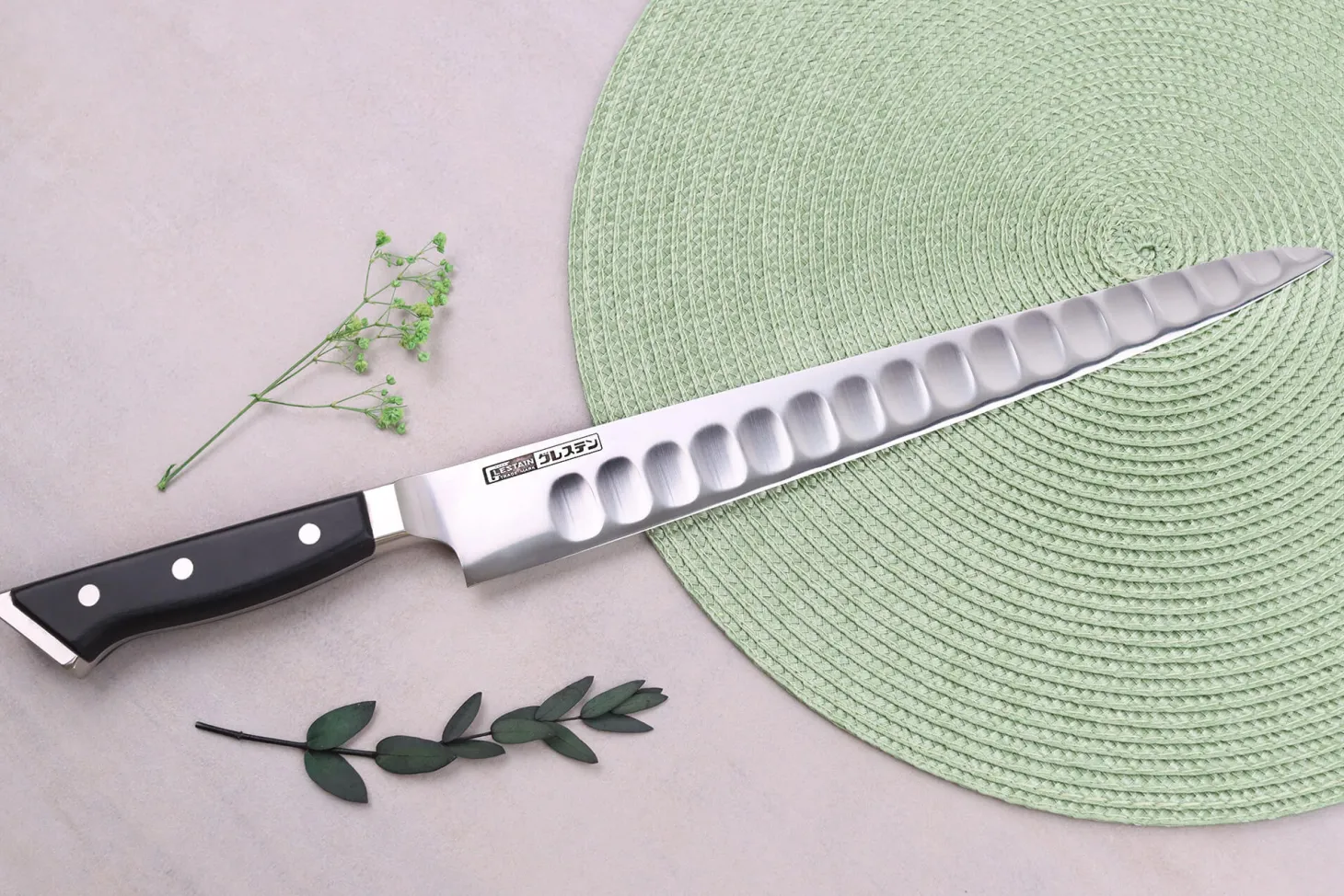 Couteau sujihiki alvéolé japonais Glestain K Series 30cm