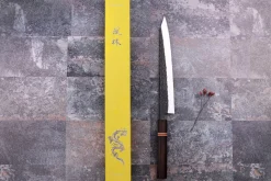 Couteau sujihiki 24cm japonais artisanal Yuzo Black SLD ébène et cognassier