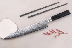 Couteau sujihiki 24cm japonais Sakai Takayuki Grand Chef Seigaiha Damas 45 couches