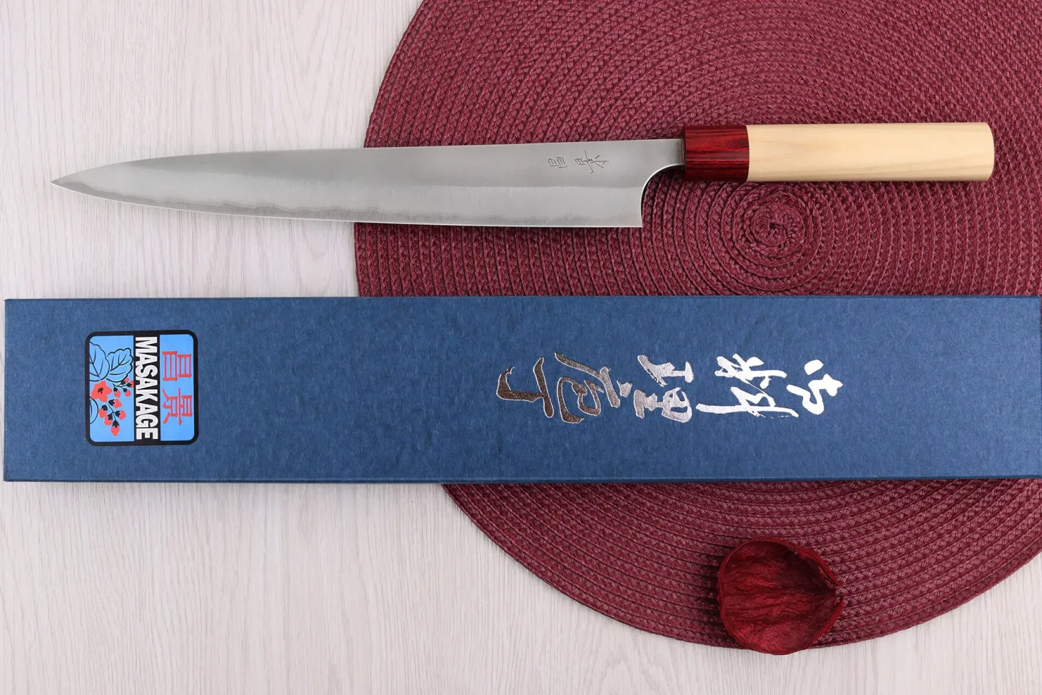 Couteau sujihiki 27cm japonais artisanal Masakage Yuki Shirogami 2