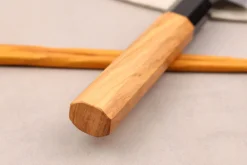 Couteau sujihiki 24cm japonais artisanal Hinoura Mutsumi Ajikataya Black Nashiji