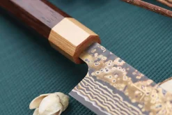 Couteau sujihiki 27cm japonais artisanal Takeshi Saji VG10 Gold