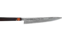 Couteau sujihiki 27cm japonais artisanal Shigeki Tanaka SG2 Kurozome Damas ébène