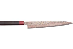 Couteau sujihiki 27cm japonais artisanal Takeshi Saji VG10 Rainbow Nashiji