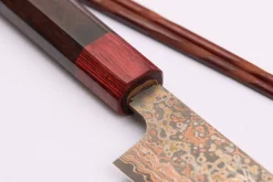 Couteau sujihiki 27cm japonais artisanal Takeshi Saji VG10 Rainbow Nashiji