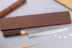 Couteau sujihiki japonais artisanal Yoshimi Kato AS Nashiji 27cm