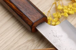 Couteau sujihiki japonais artisanal Wusaki Yoshi G3 chêne 24cm