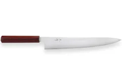 Couteau Sujihiki japonais artisanal Kei Kobayashi SG2 Heptagone 27cm