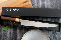 Couteau sujihiki japonais artisanal Kei Kobayashi SG2 Octogone 27cm