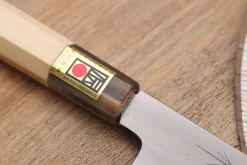 Couteau sujihiki japonais artisanal Kasahara Shigehiro forgé par Yoshikazu Ikeda 24cm