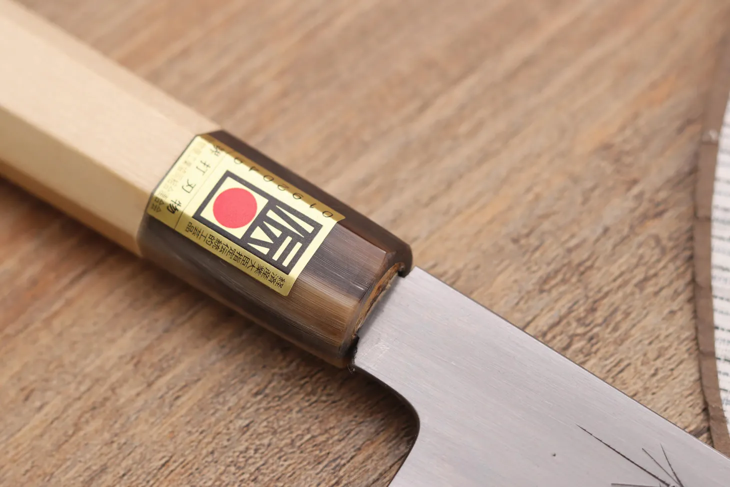 Couteau sujihiki japonais artisanal Kasahara Shigehiro forgé par Yoshikazu Ikeda 24cm