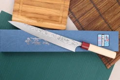 Couteau sujihiki japonais artisanal Masagake Kiri 27cm damas 49 couches