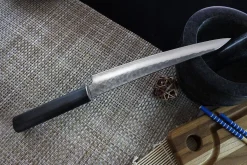 Couteau sujihiki japonais Shizu Hamono Yamato martelé 20cm manche sombre
