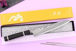 Couteau sujihiki kiritsuke 24cm japonais artisanal Yuzo Kanko Damas SG2