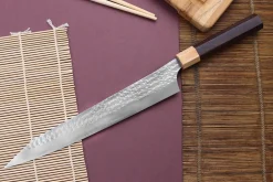 Couteau sujihiki kiritsuke japonais artisanal martelé Yu Kurosaki senko 27cm acier SG2