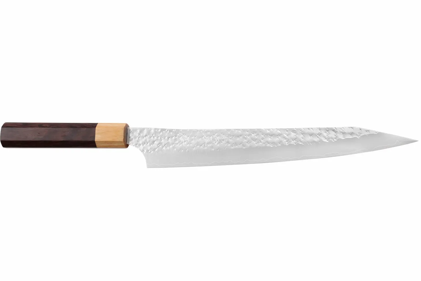 Couteau sujihiki kiritsuke japonais artisanal martelé Yu Kurosaki senko 24cm acier SG2
