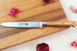Couteau à tomates Sabatier Éléphant Idéal Forgé microdenté 13cm manche en olivier