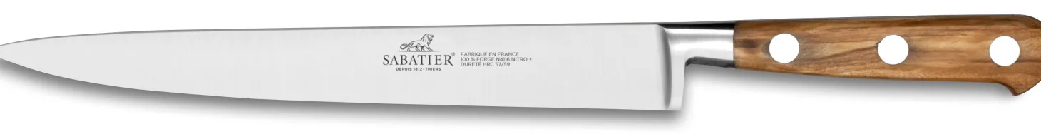 Couteau tranchelard SABATIER Provençao 100% forgé 20cm en olivier