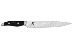 Couteau à trancher japonais KAI Shun Nagare Black lame damas 72 couches Dual Core 23cm manche bombé