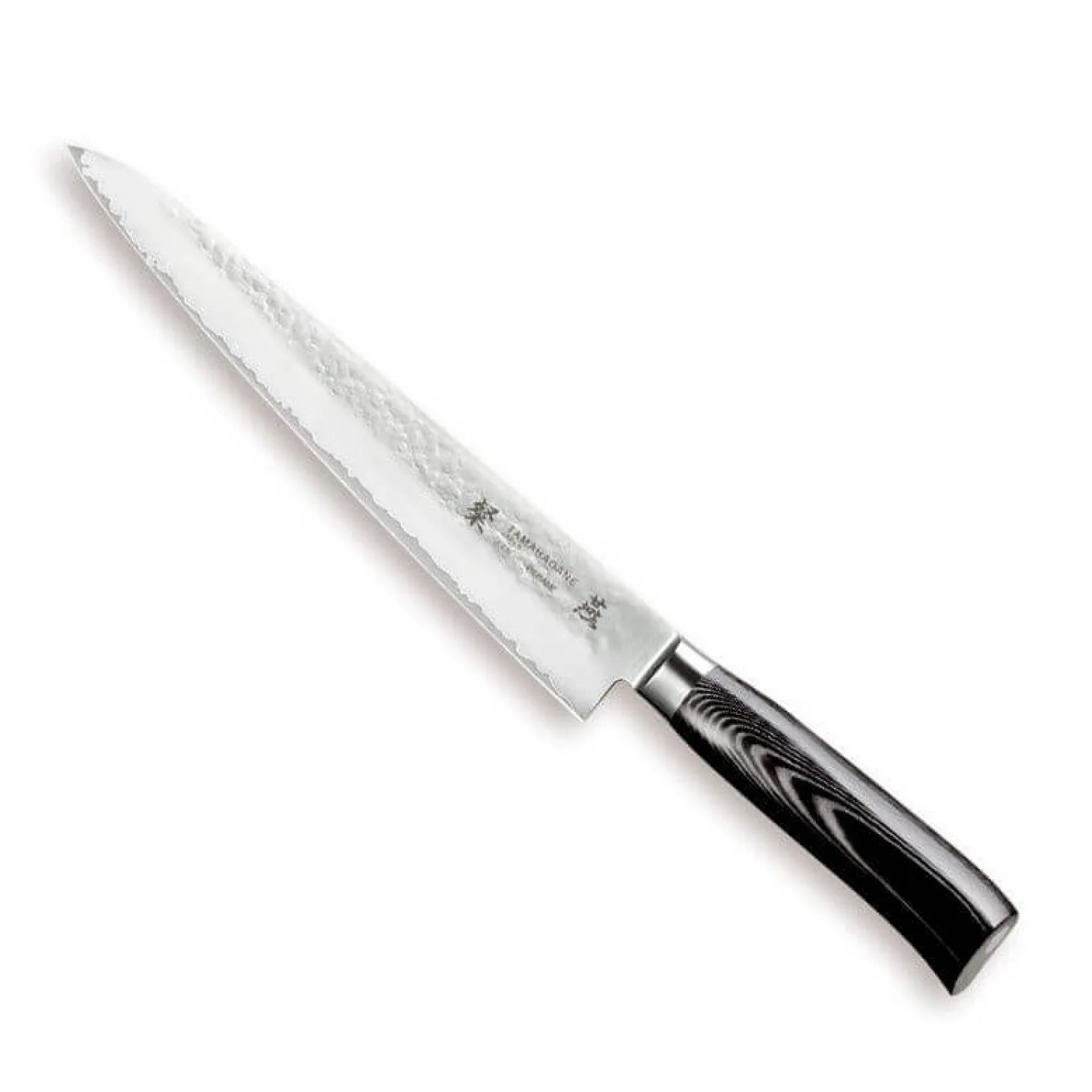 Couteau à trancher japonais Tamahagane Tsubame lame martelée 24cm acier VG5