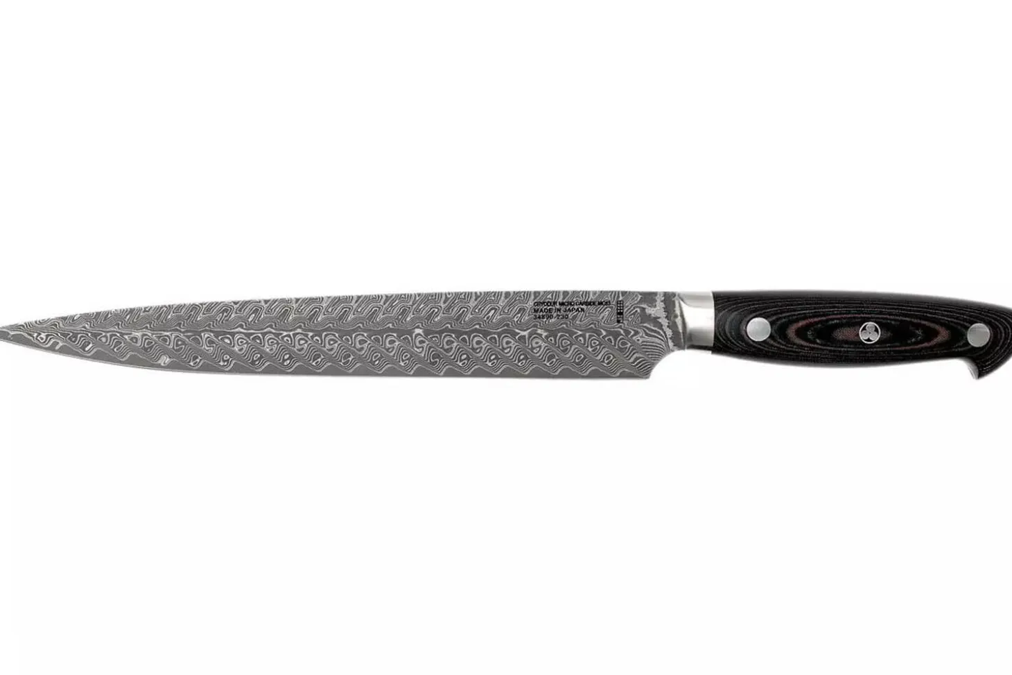 Couteau à trancher japonais Zwilling Kramer Euro Stainless 23cm damassé manche en micarta