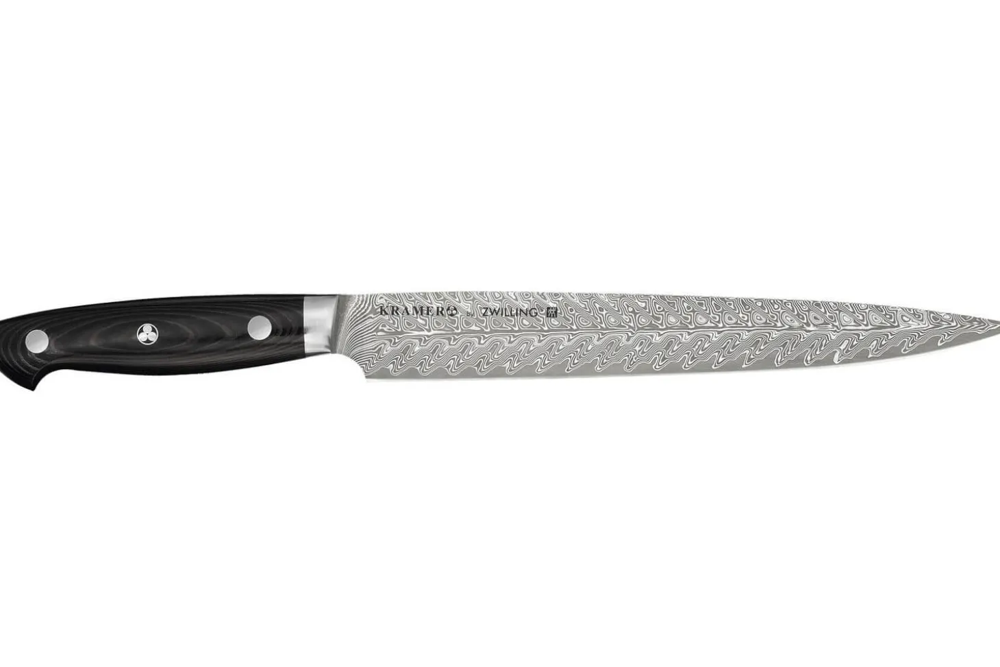 Couteau à trancher japonais Zwilling Kramer Euro Stainless 23cm damassé manche en micarta