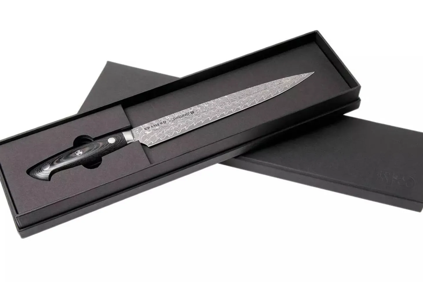 Couteau à trancher japonais Zwilling Kramer Euro Stainless 23cm damassé manche en micarta