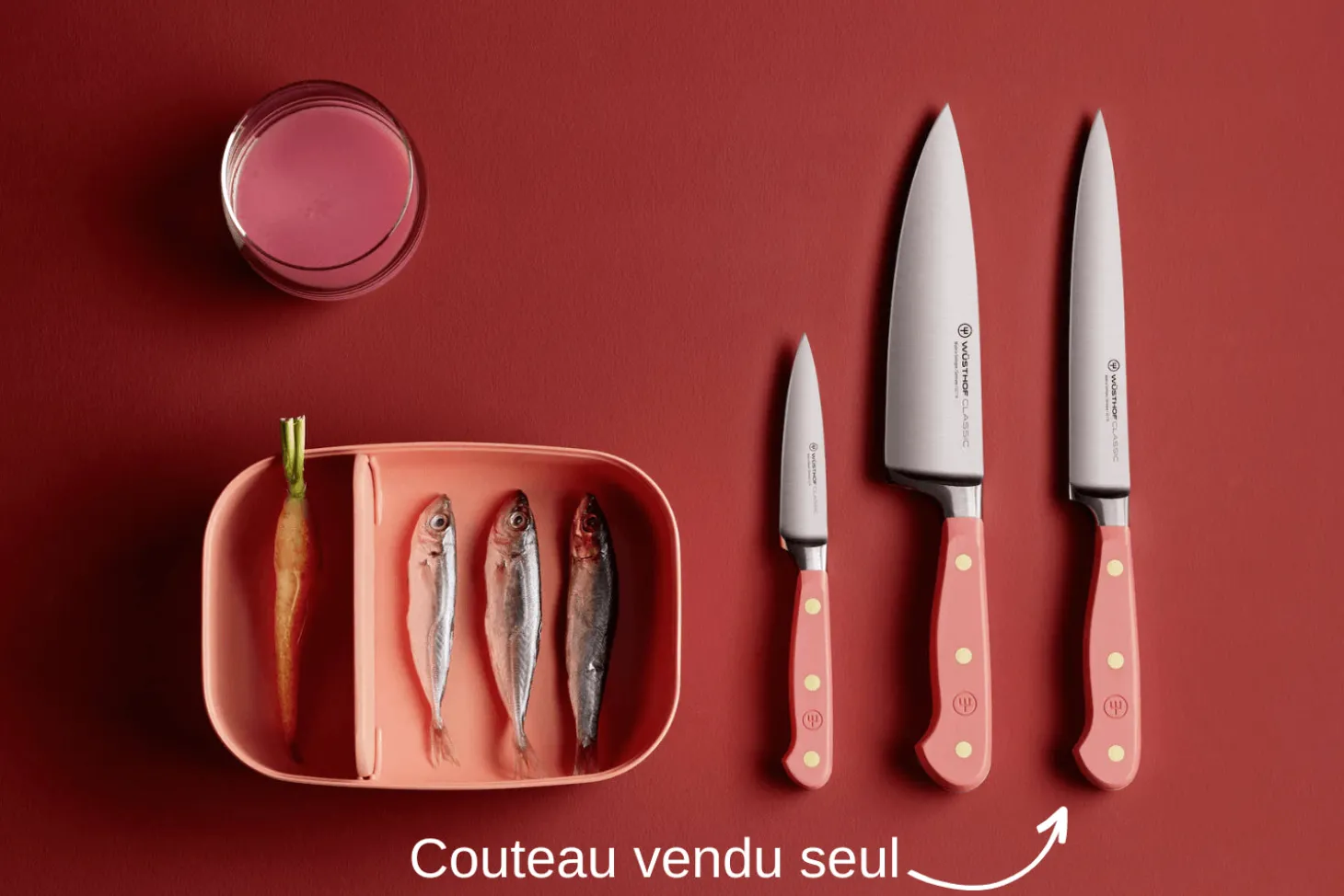 Couteau à trancher Wusthof Classic Colour Coral Peach forgé lame 16cm