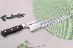 Couteau universel alvéolé dos courbé japonais Glestain K Series 21cm
