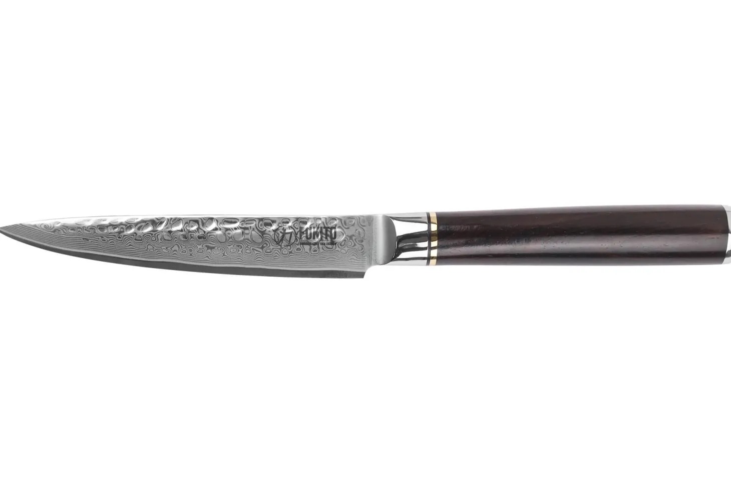 Couteau universel 13cm Fukito Ébène Damas martelé