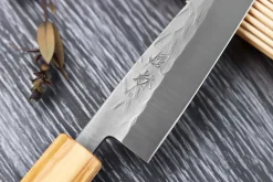 Couteau universel 13,5cm japonais artisanal Yuzo SLD olivier et sequoia