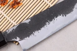 Couteau universel 15cm japonais artisanal Naoki Mazaki WS2 Black Nashiji