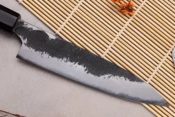 Couteau universel 15cm japonais artisanal Naoki Mazaki WS2 Black Nashiji
