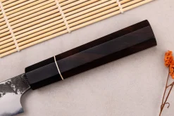 Couteau universel 12cm japonais artisanal Naoki Mazaki WS2 Black Nashiji