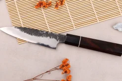 Couteau universel 12cm japonais artisanal Naoki Mazaki WS2 Black Nashiji