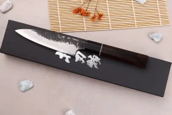 Couteau universel 12cm japonais artisanal Naoki Mazaki WS2 Black Nashiji