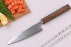 Couteau universel 13cm japonais artisanal Wusaki Hikari SLD manche bubinga