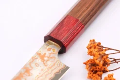 Couteau universel 13cm japonais artisanal Takeshi Saji VG10 Rainbow Nashiji