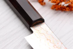 Couteau universel 15cm japonais artisanal Hatsukokoro Hayabusa Rainbow Damas