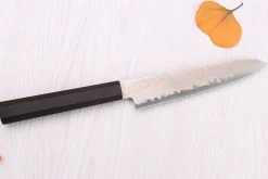 Couteau universel 15cm japonais artisanal Hatsukokoro Hayabusa Rainbow Damas