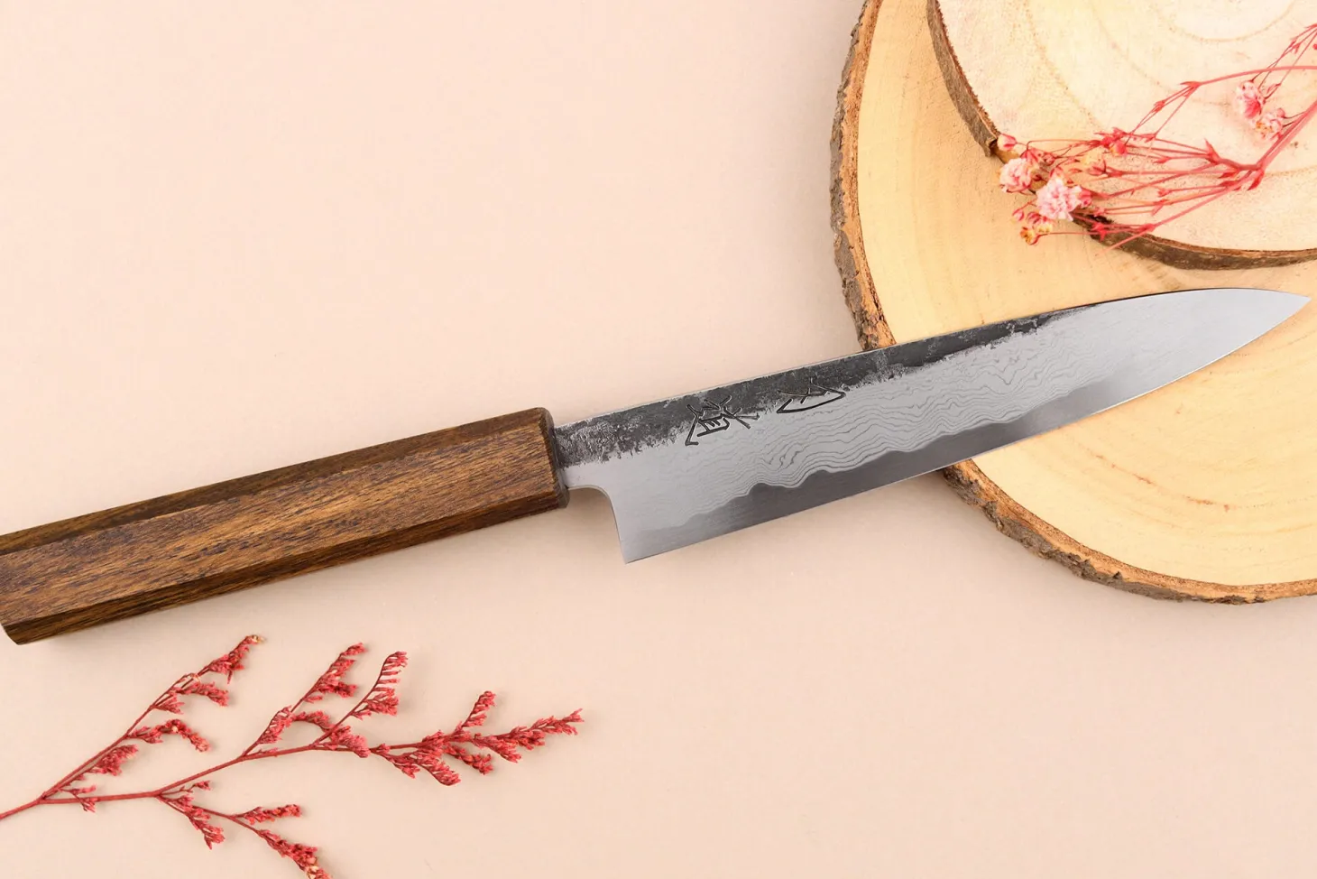 Couteau universel 15cm japonais artisanal Hado Sumi B1D manche en chêne