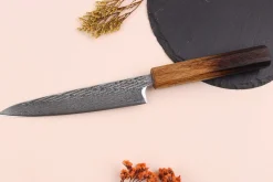 Couteau universel 13,5cm japonais artisanal Wusaki Nawame AUS10 damas
