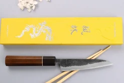 Couteau universel 12cm japonais artisanal Yuzo Black Nashiji