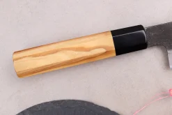 Couteau universel 15cm japonais artisanal Hinoura Mutsumi Ajikataya Black Nashiji