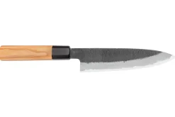 Couteau universel 15cm japonais artisanal Hinoura Mutsumi Ajikataya Black Nashiji