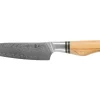 Couteau universel 13,5cm Ryda Knives ST650 Damas et manche en olivier
