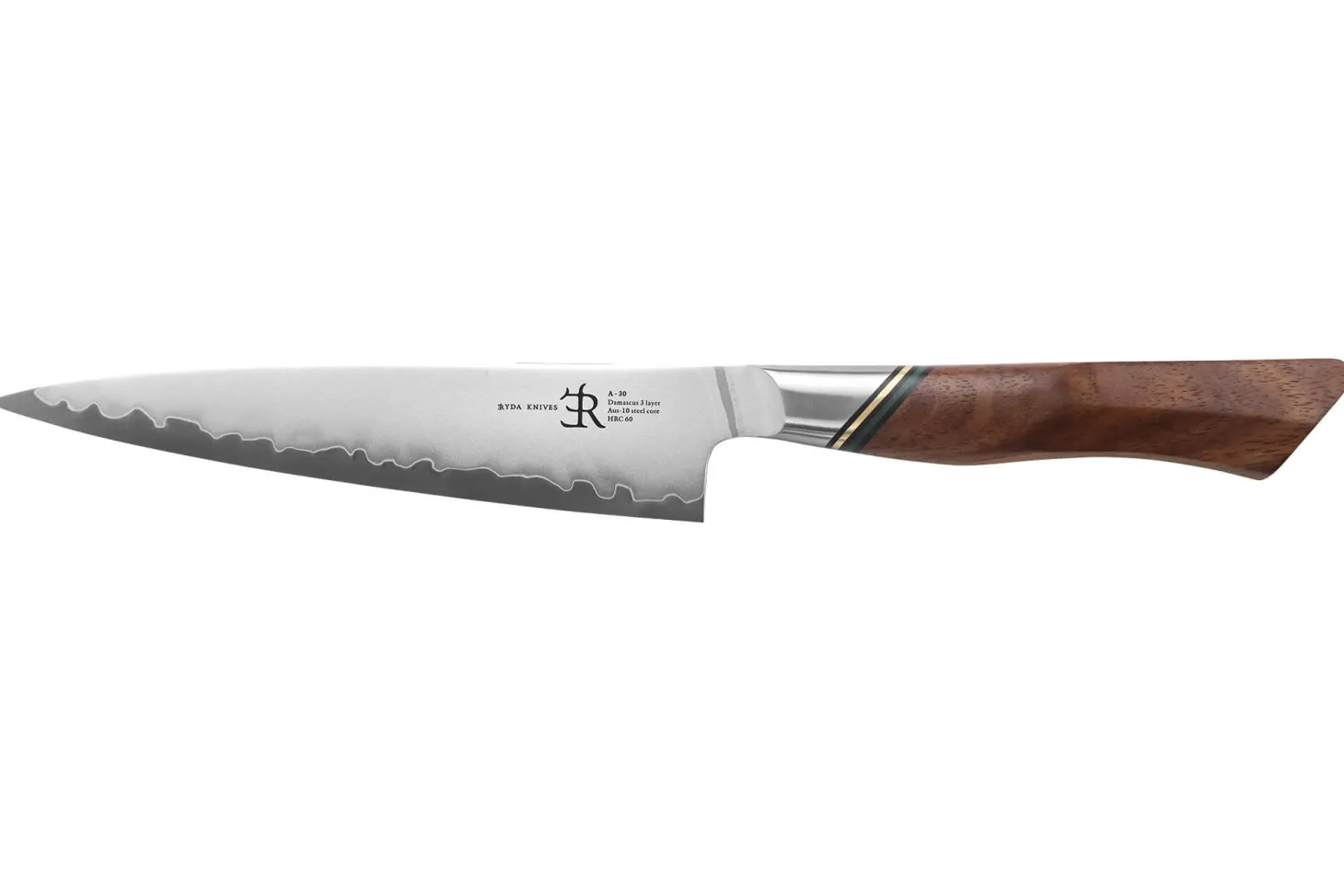 Couteau universel 13cm Ryda Knives A-30 San Maï et manche en noyer