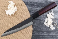 Couteau universel japonais artisanal Nao Yamamoto Damas AS brut de forge 15cm